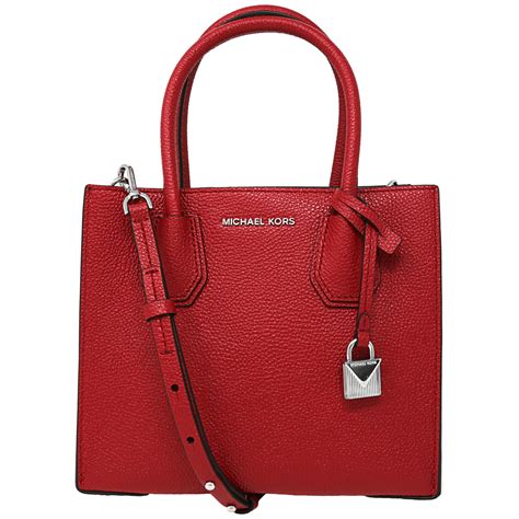 michael kors red shoulder tote